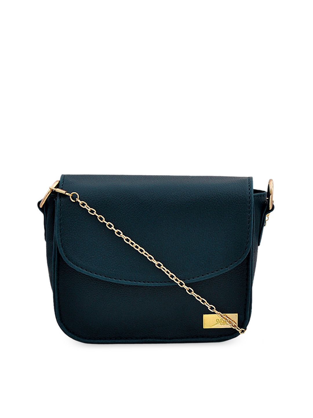 yelloe Blue Solid Sling Bag Price in India