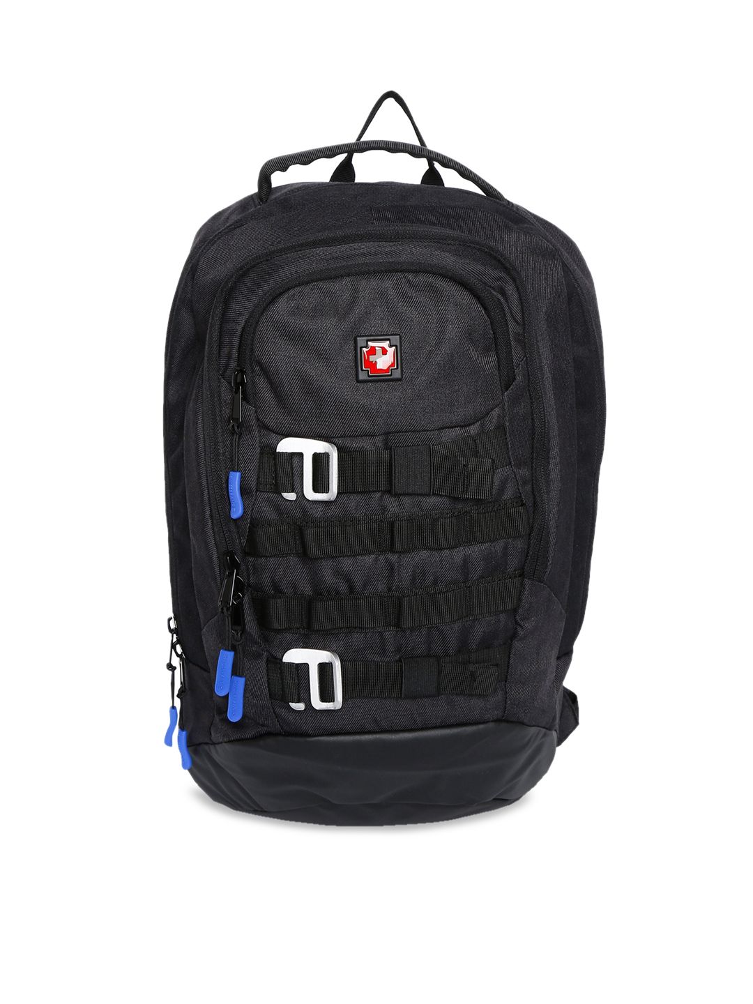 SWISS BRAND Unisex Black Solid Backpack Price in India