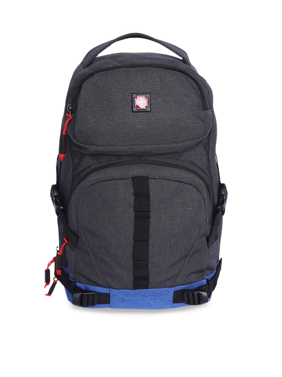 SWISS BRAND Unisex Grey & Blue Solid Maine Daypack Range Backpack Price in India