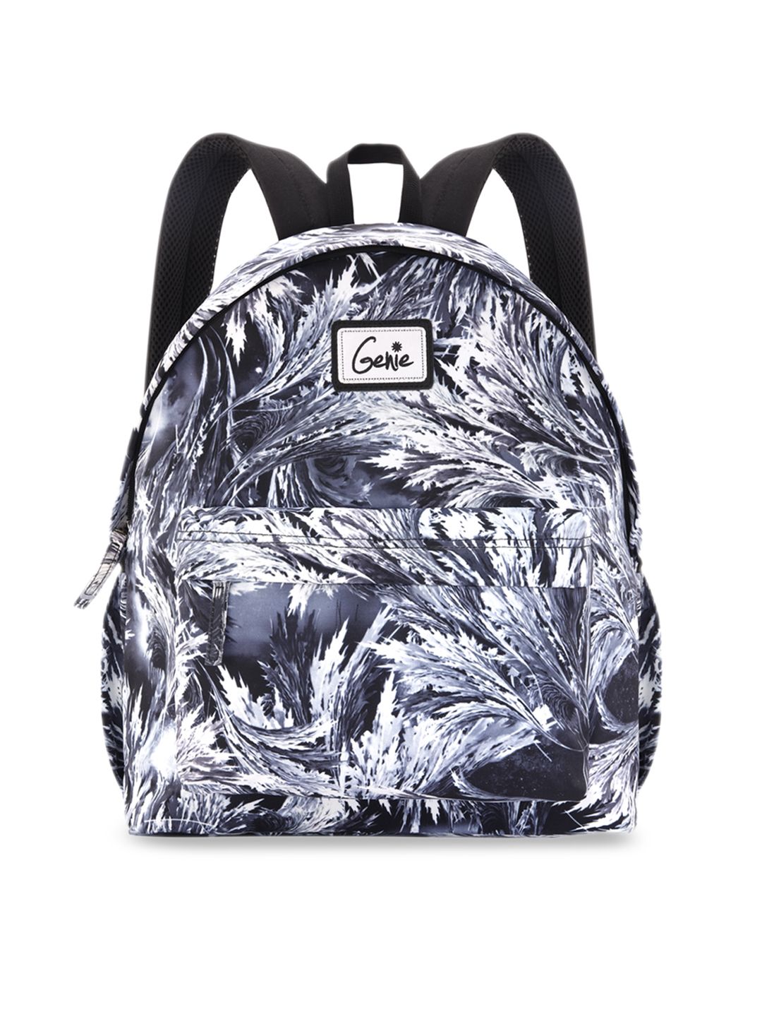 Genie Unisex Black Printed 16 inches Medium Backpack Price in India