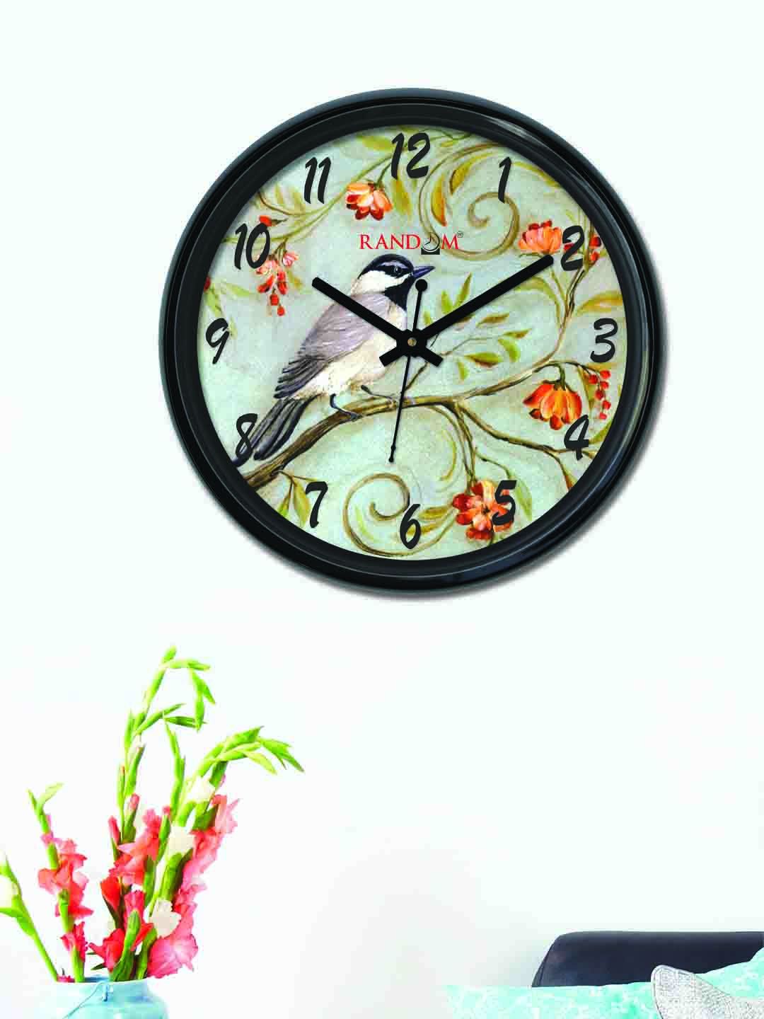 RANDOM Green Round Printed 30cm Analogue Wall Clock Price in India