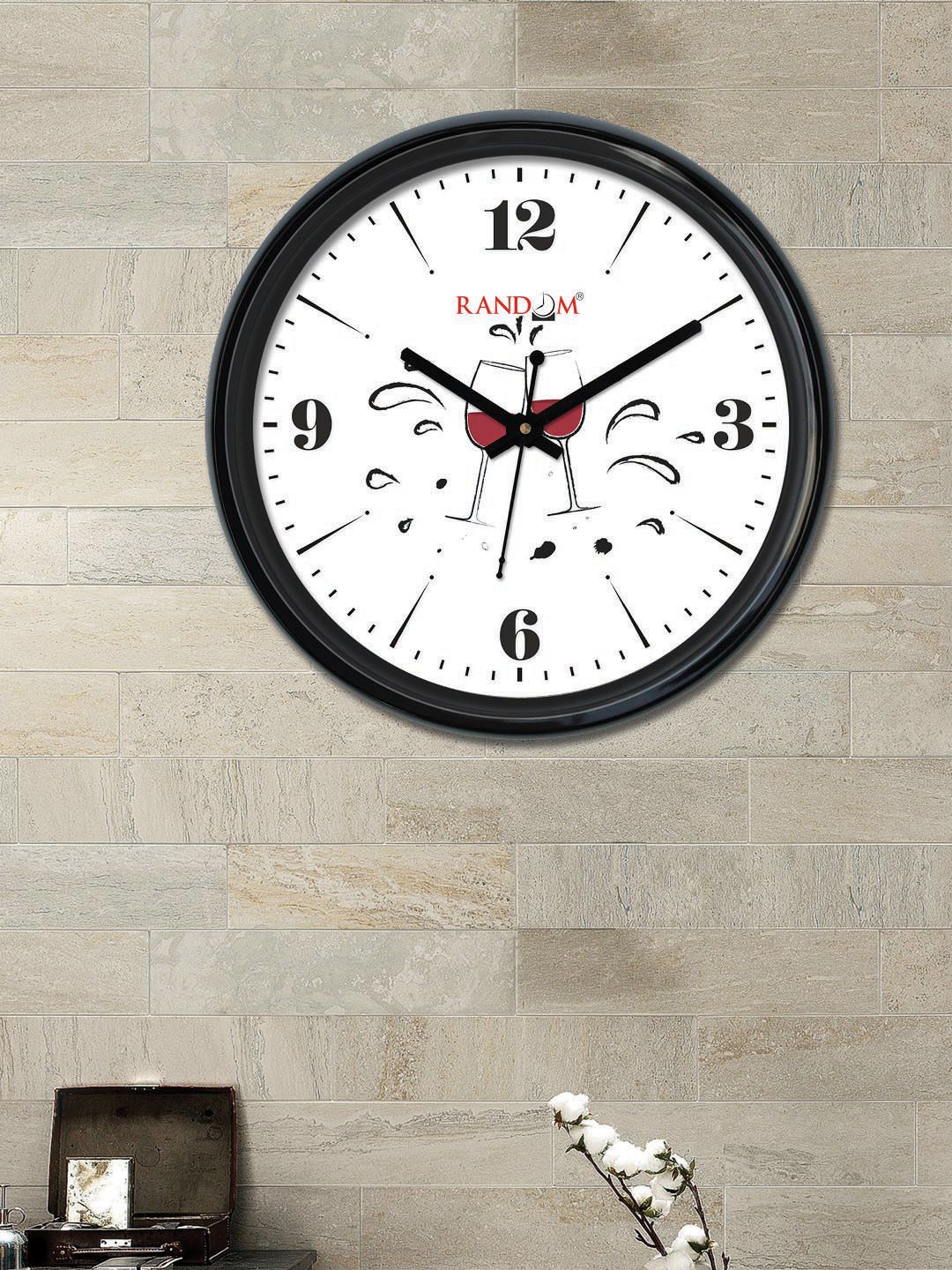 RANDOM White Round Solid Analogue Wall Clock (30cm X 30cm X 2cm) Price in India