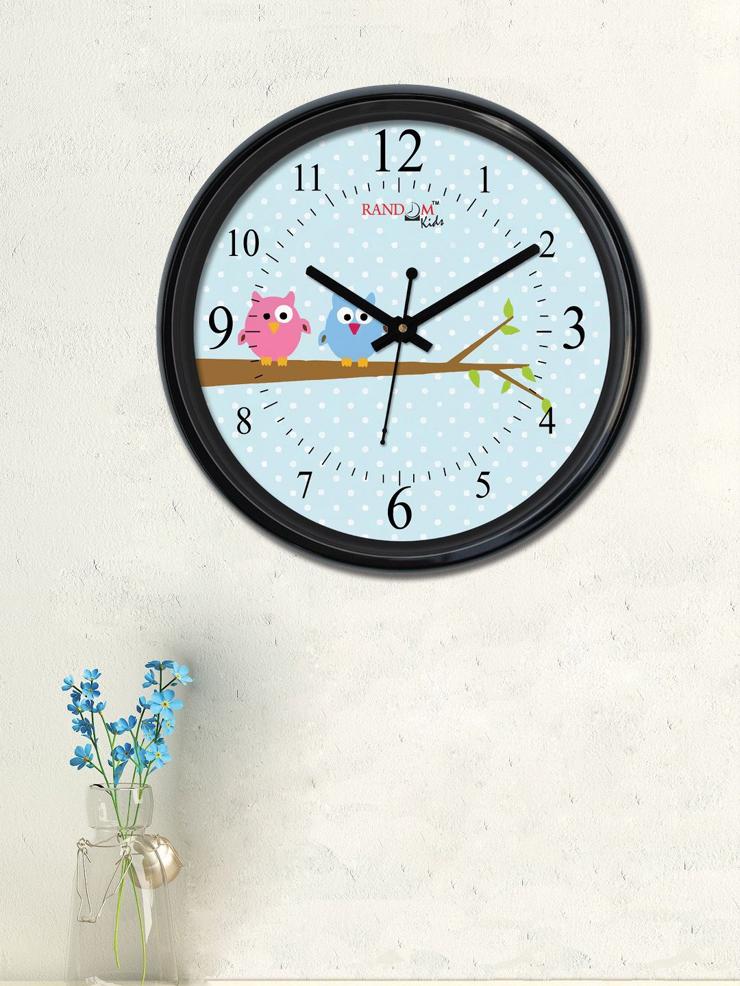 RANDOM Blue Round Printed Analogue Wall Clock 30cm Price in India
