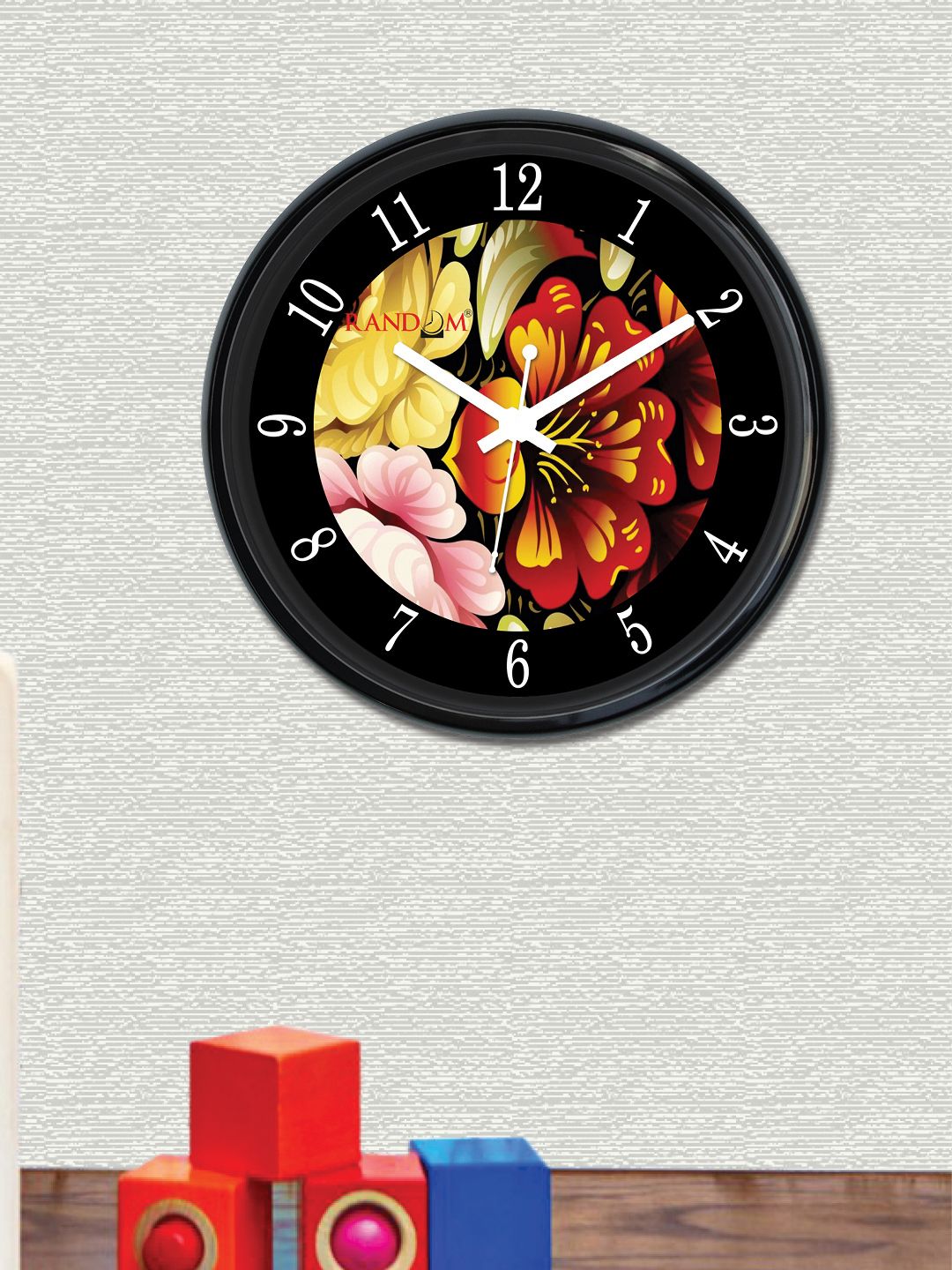 RANDOM Multicoloured Round Printed Analogue Wall Clock Price in India