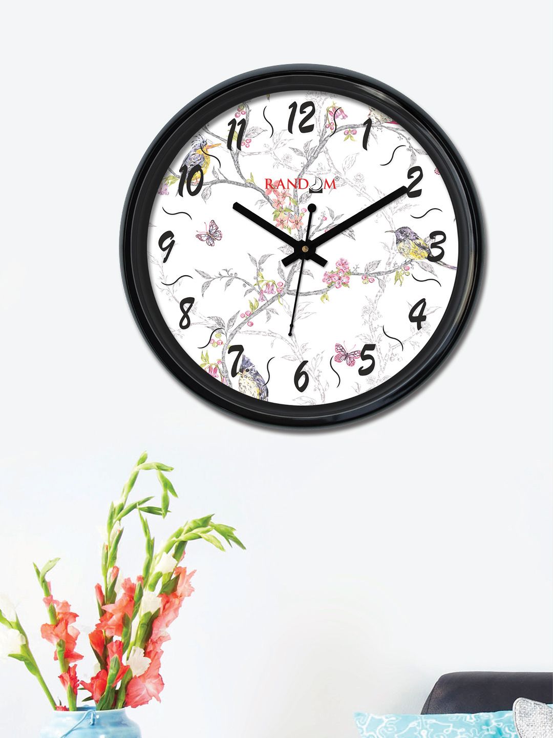 RANDOM Off-White Round Printed Analogue Wall Clock RC-6458 Price in India