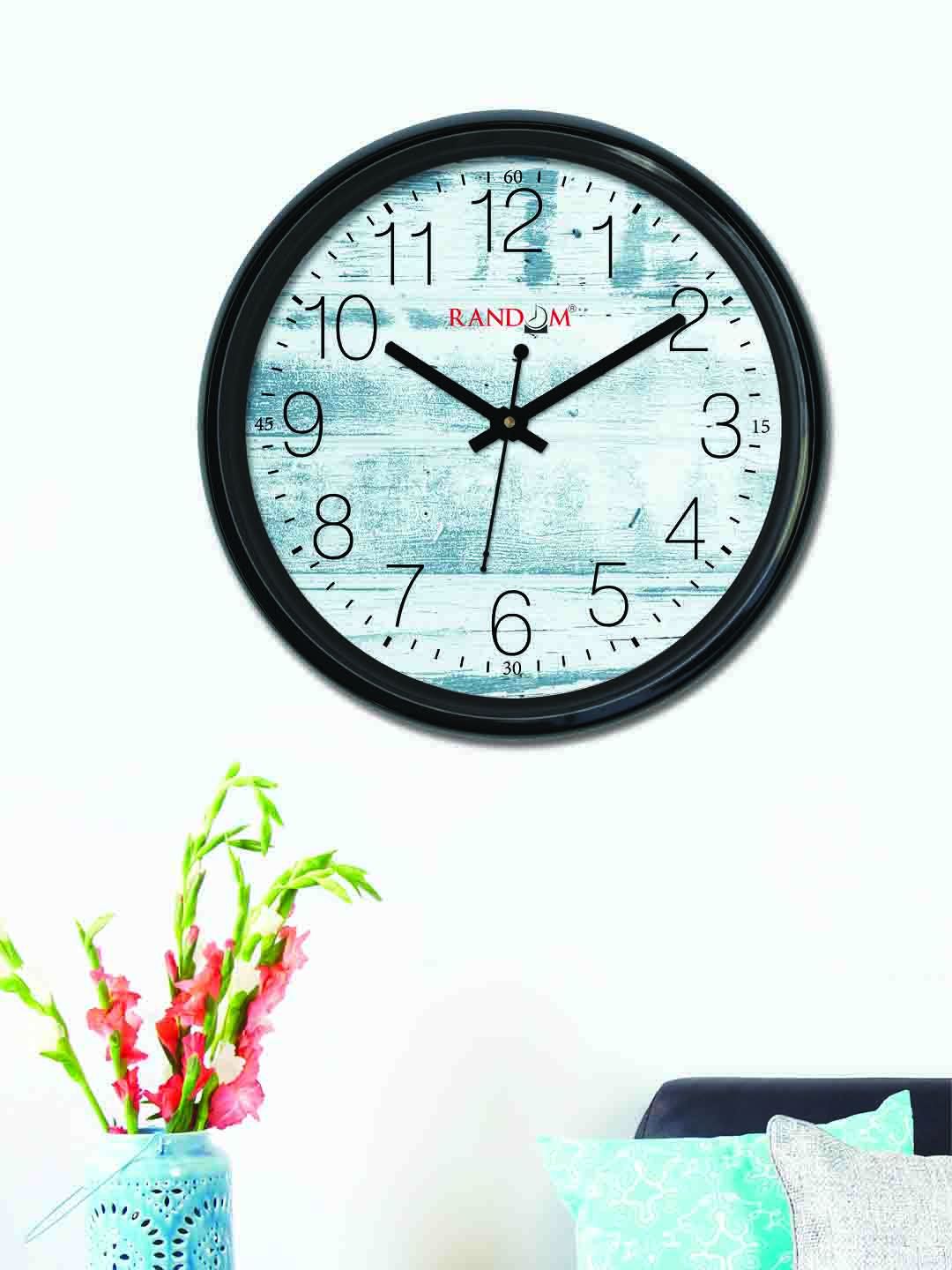 RANDOM Blue Round Printed 30 cm Analogue Wall Clock Price in India