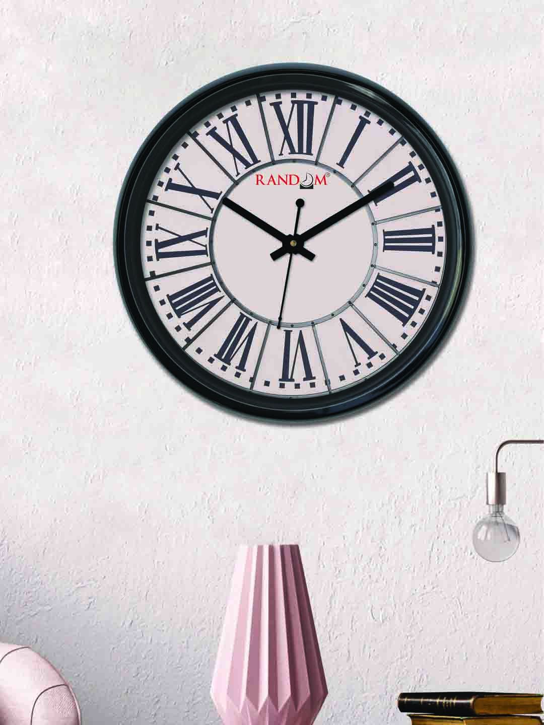 RANDOM Beige Round Solid 30 cm Analogue Wall Clock Price in India