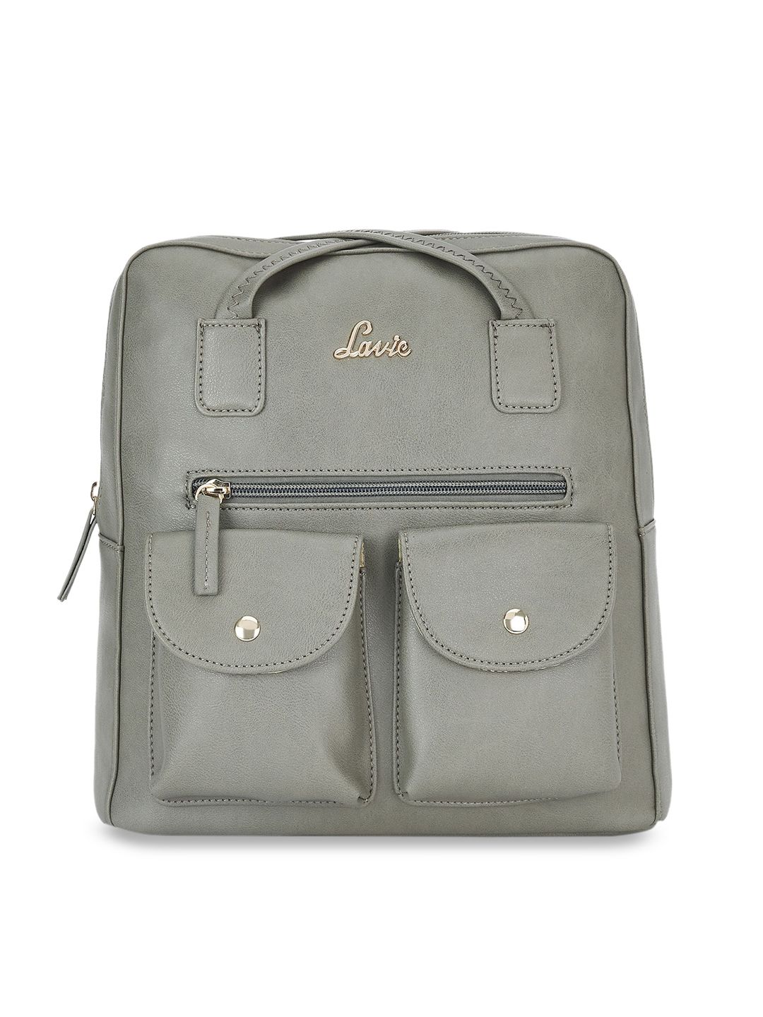 Lavie Women Grey Solid Backpack Price in India