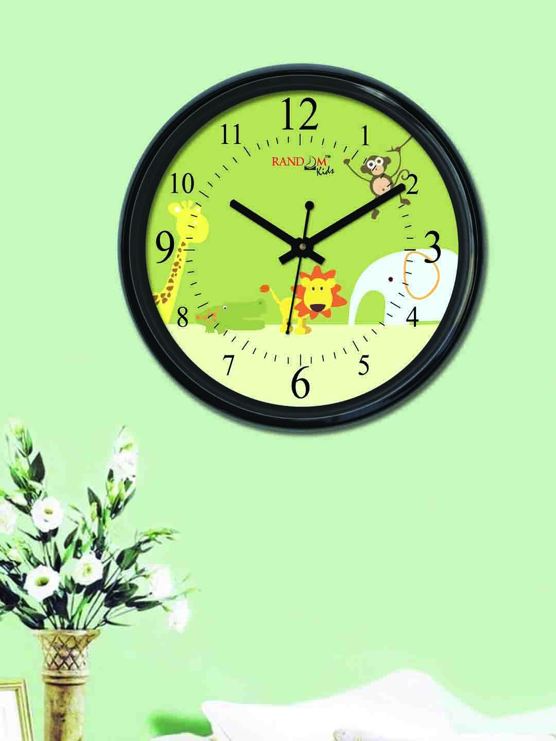 RANDOM Green Round Printed Analogue Wall Clock 30cm Price in India
