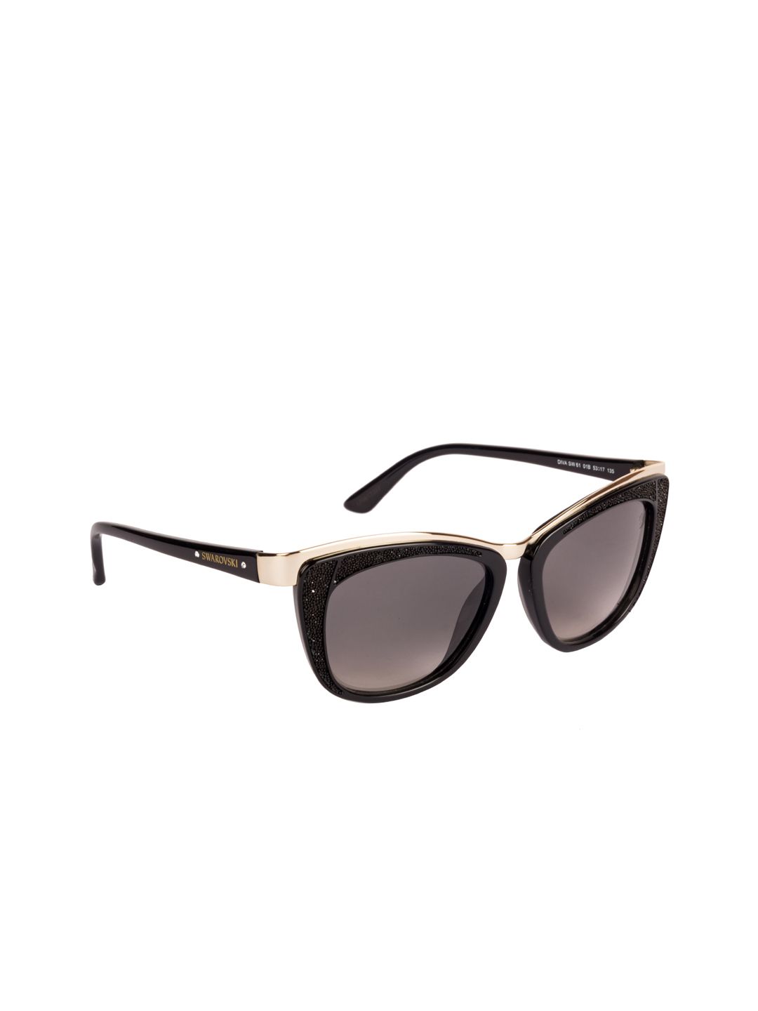 SWAROVSKI Women Cateye Sunglasses SK0061 53 01B Price in India