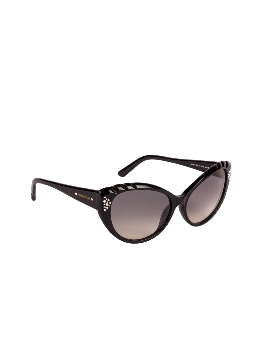 SWAROVSKI Women Cateye Sunglasses SK0055 58 01B Price in India