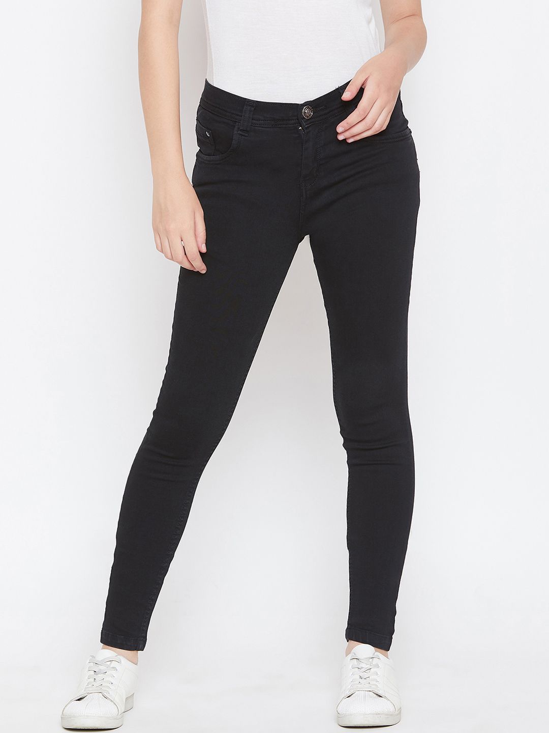 Nifty Women Black Slim Fit Mid-Rise Clean Look Stretchable Jeans Price in India