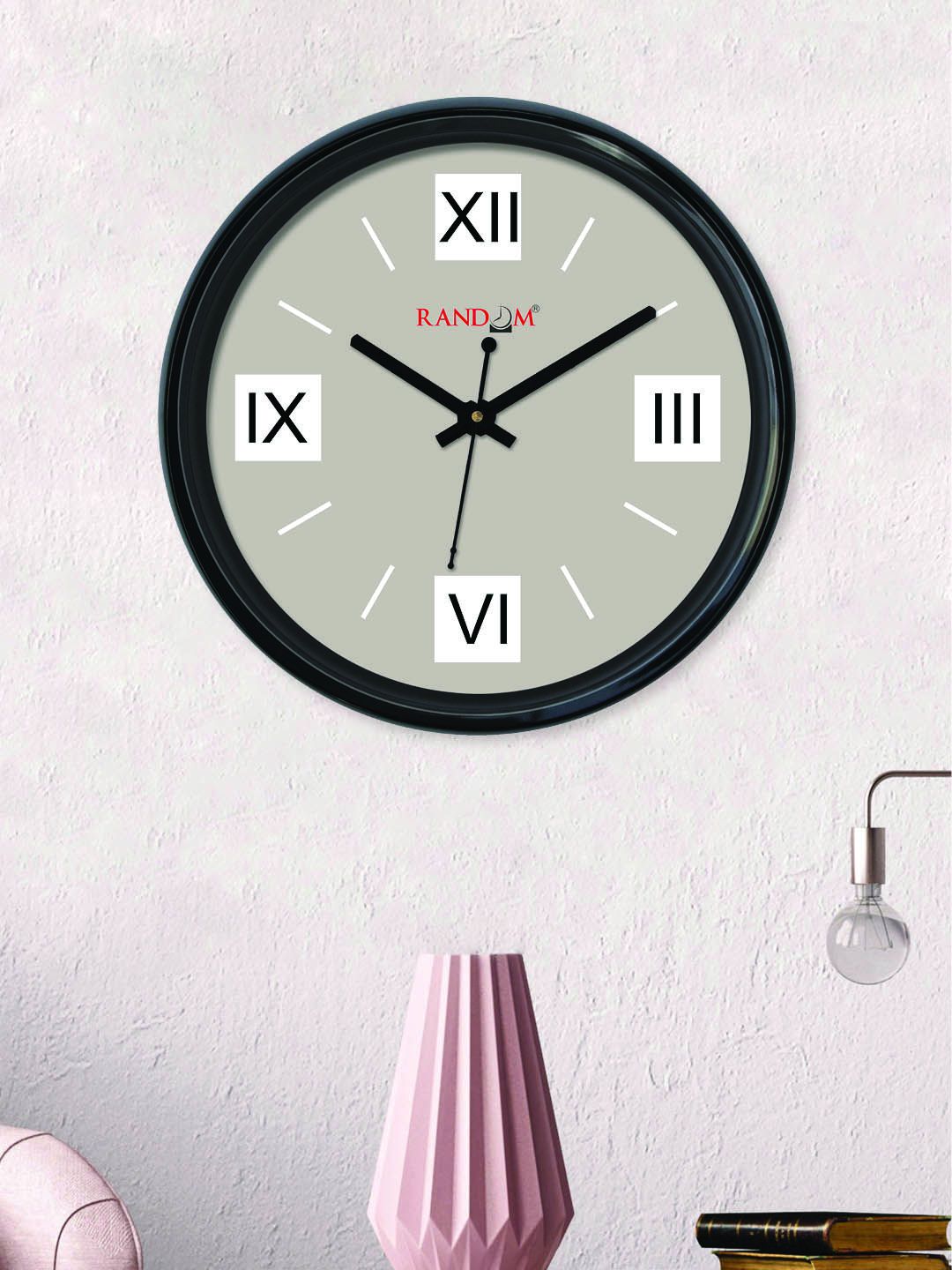 RANDOM Taupe Round Solid Analogue Wall Clock (30 cm x 30 cm) Price in India