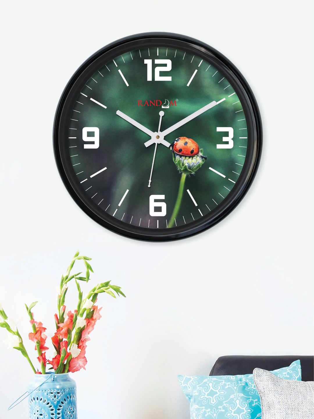 RANDOM Sea Green Round Solid Analogue Wall Clock (30 cm x 30 cm) Price in India