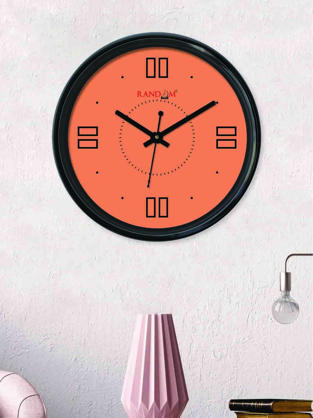 RANDOM Brown Round Solid Analogue Wall Clock (30 cm x 30 cm) Price in India