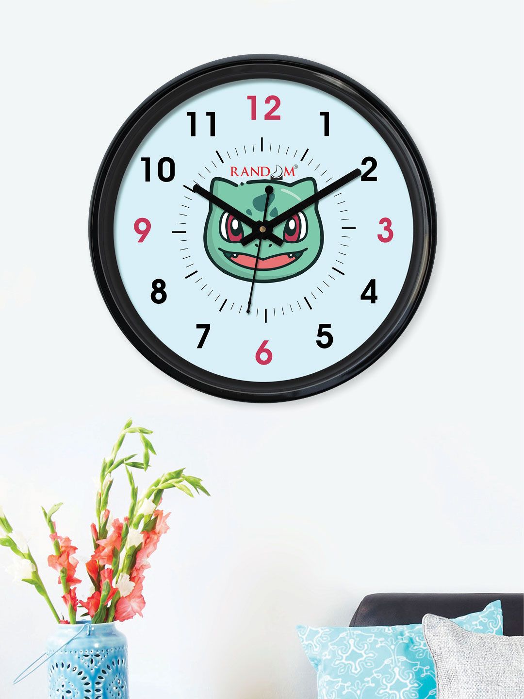 RANDOM Sea Green Round Printed Analogue Wall Clock (30 cm x 30 cm) Price in India