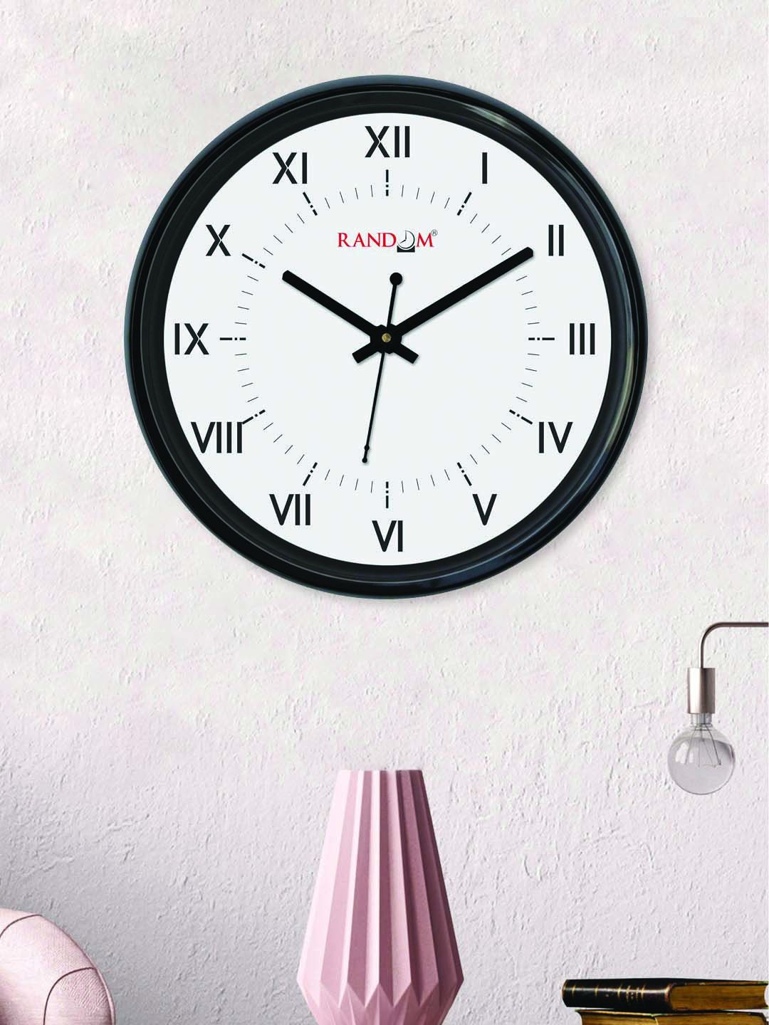 RANDOM Off-White Round Solid Analogue Wall Clock Price in India