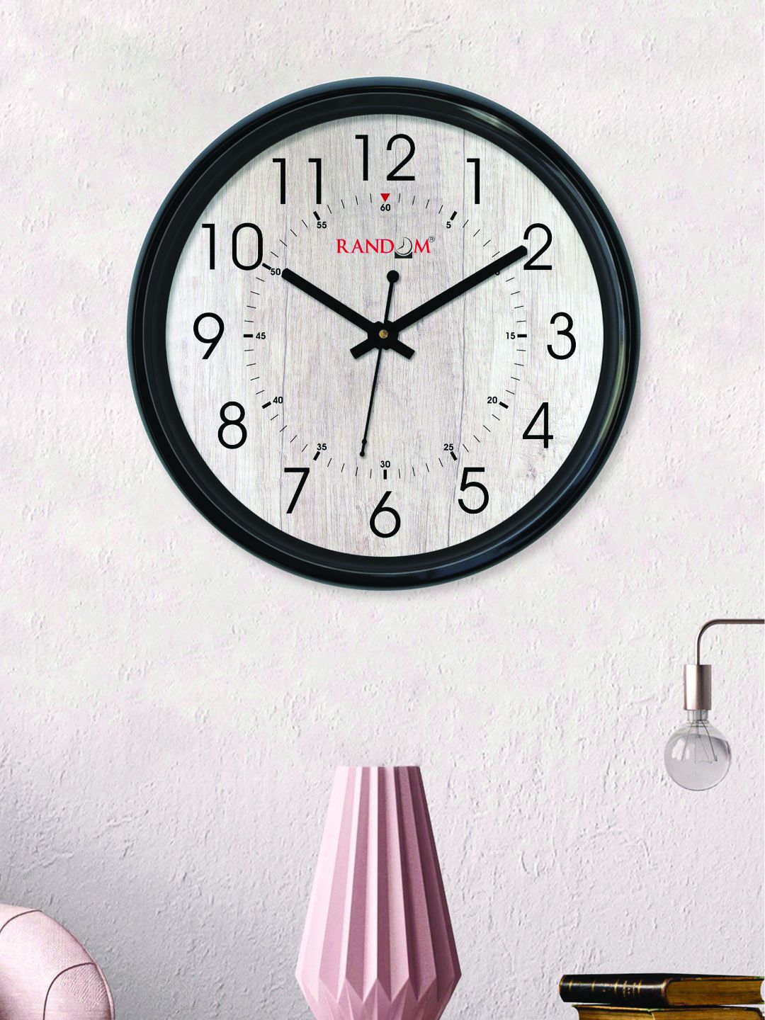 RANDOM Beige Round Solid Analogue Wall Clock (30 cm x 30 cm) Price in India