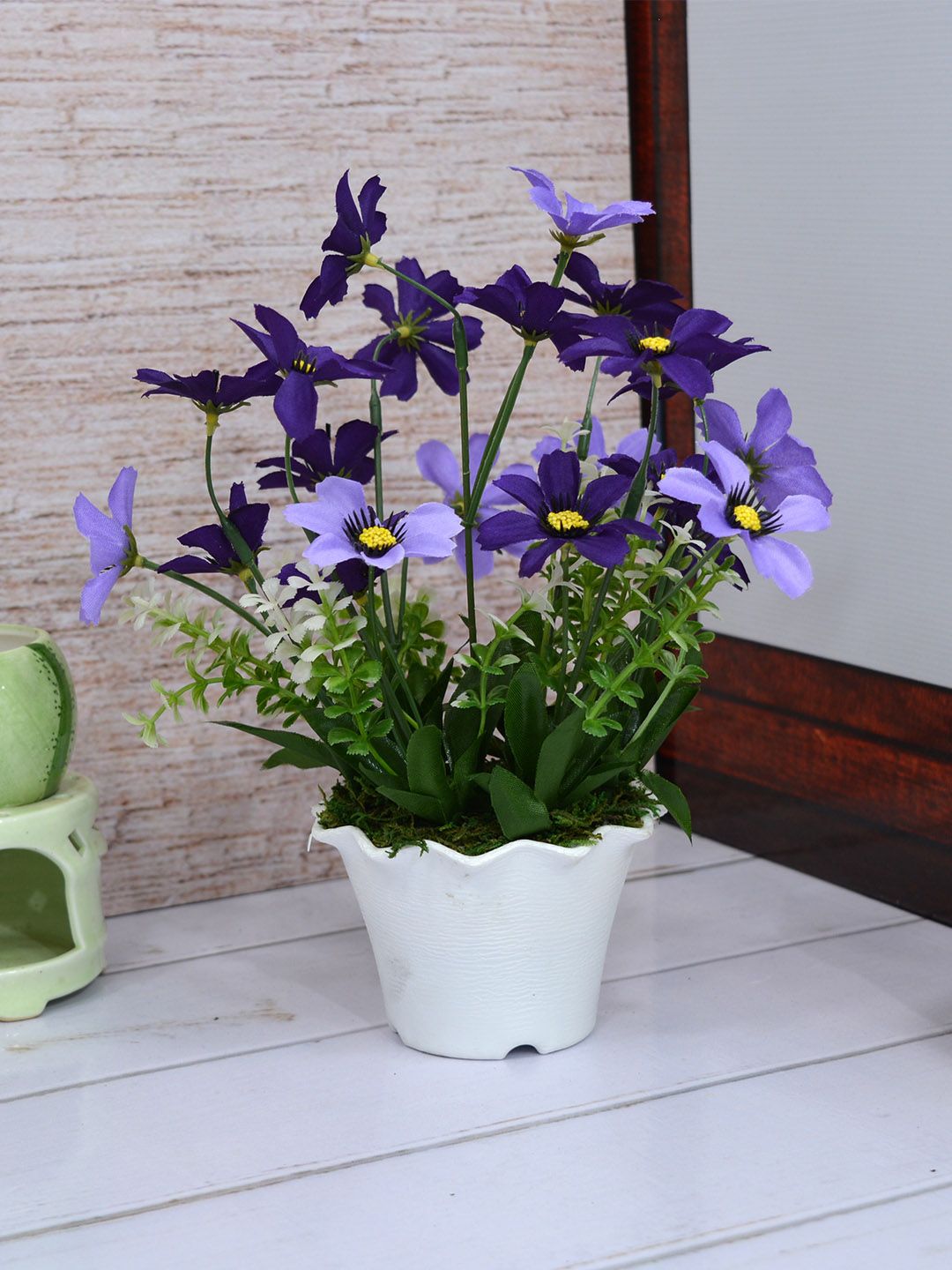 Fancy mart Purple & Green Artificial Daisy Plant with Kingri Pot Price in India