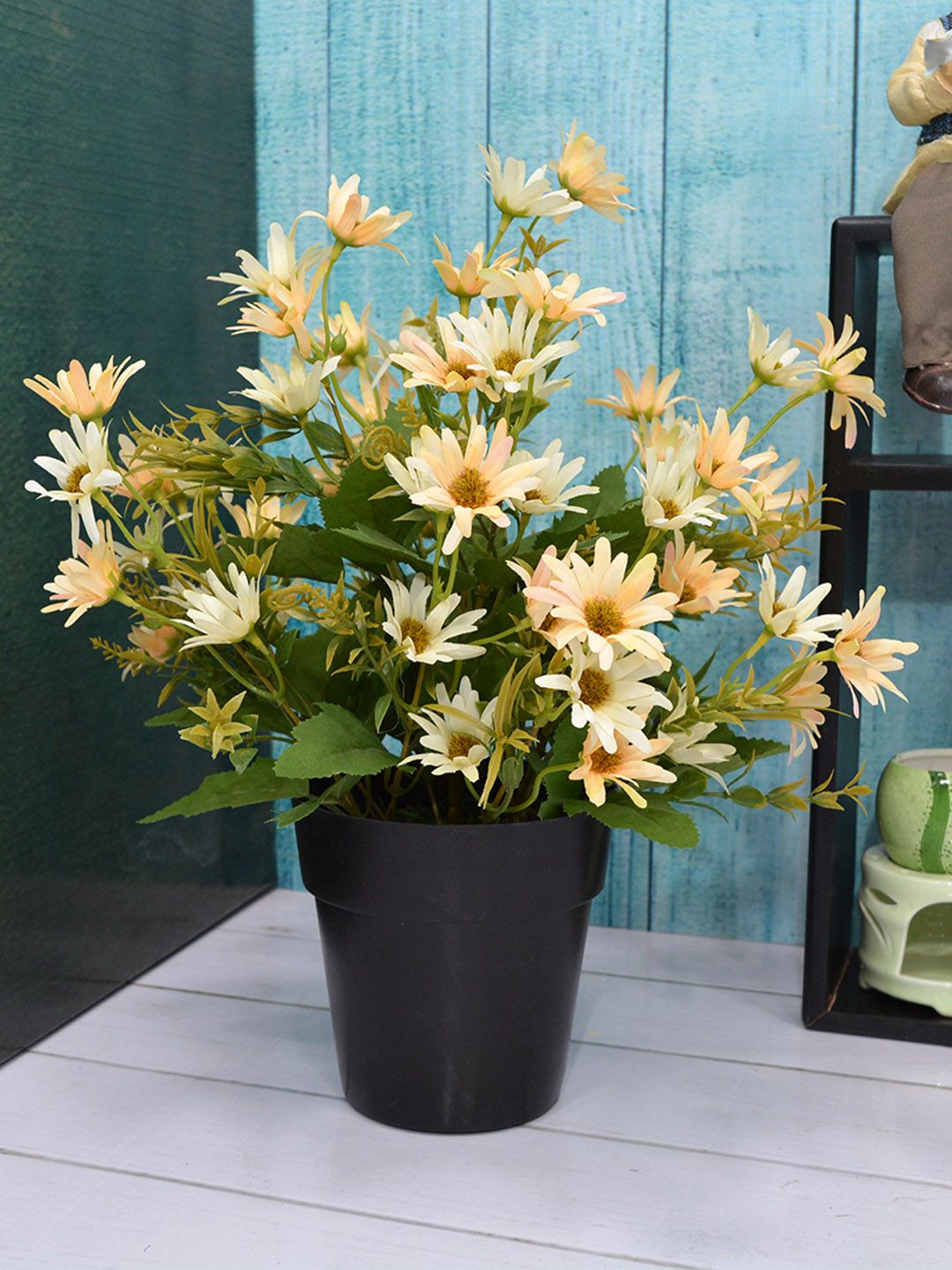 Fancy mart Multicoloured Artificial Icelandic Chrissanthemum Plant with Cone Pot Price in India