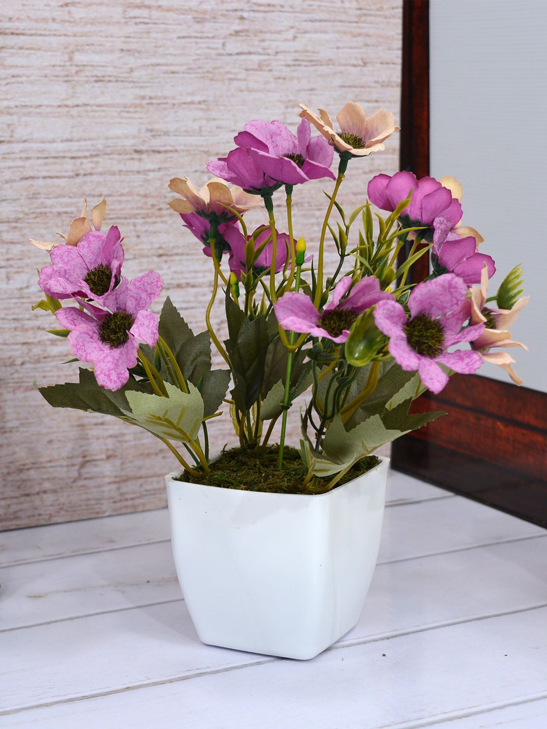 Fancy mart Multicoloured Artificial Chrissanthemum Plant with Ruby Pot Price in India