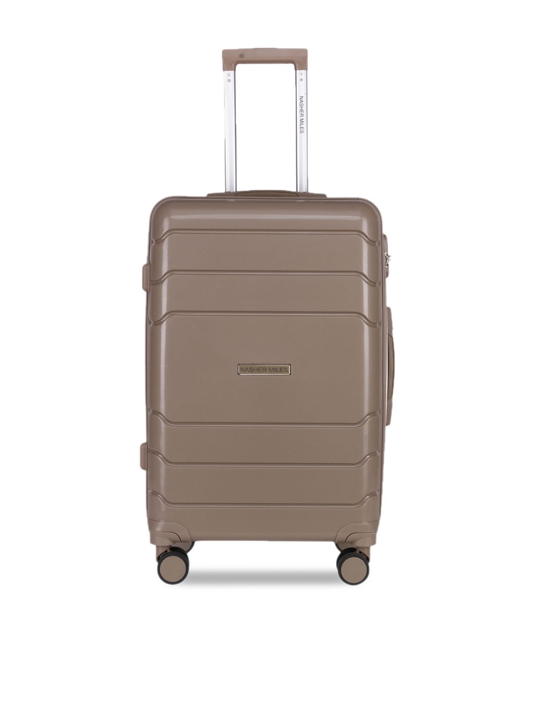 Nasher Miles Unisex Taupe Solid Hard-Sided Trolley Price in India