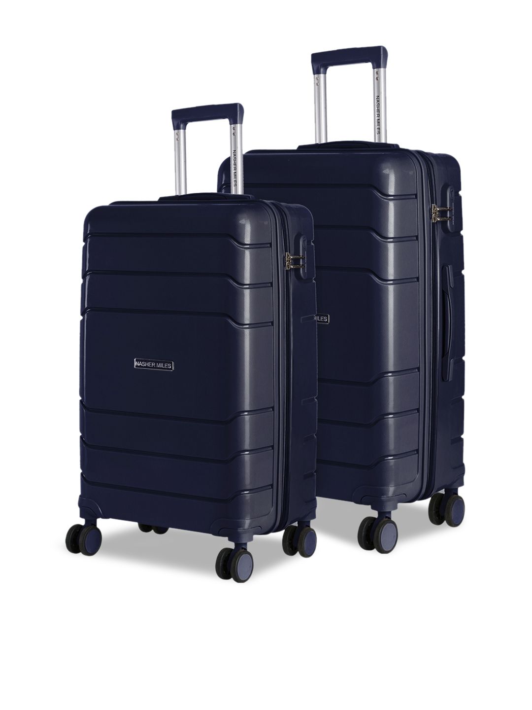Nasher Miles Unisex Set of 2 Blue Hard-Sided Trolley Bags Price in India