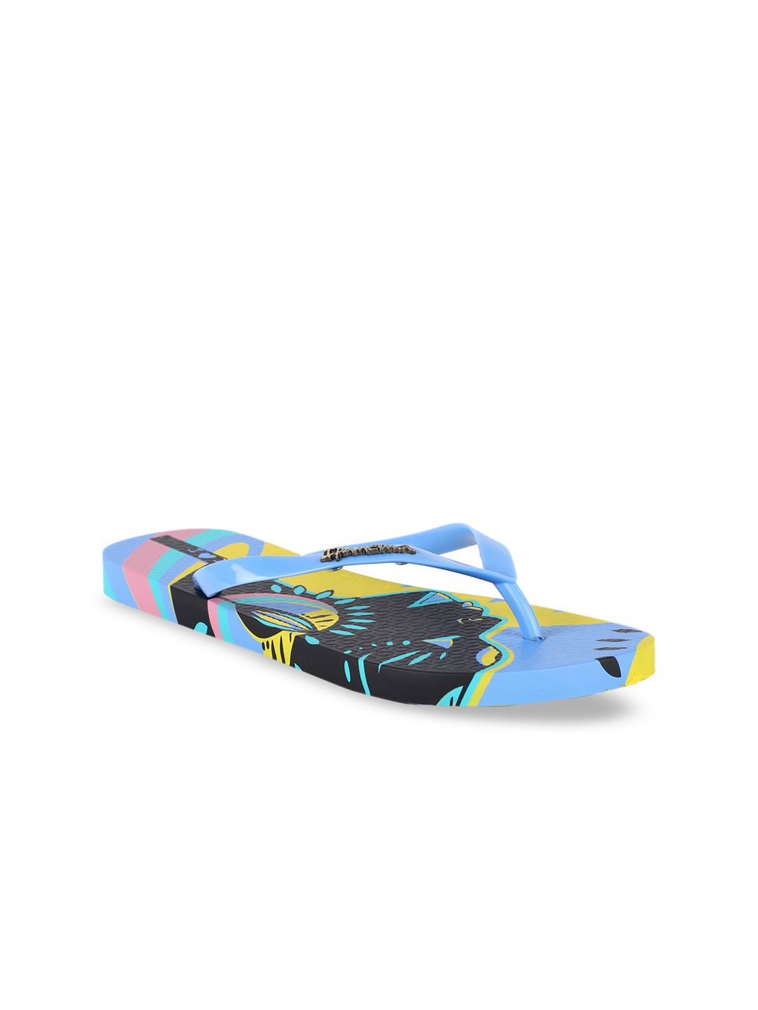 iPanema Women Blue Printed Thong Flip-Flops Price in India