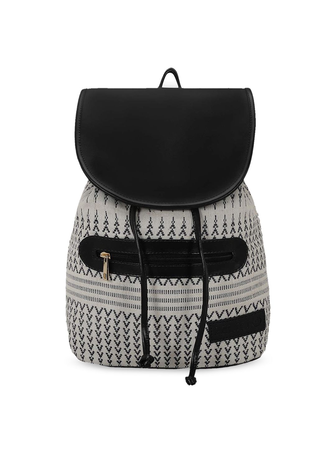 KLEIO Women Black & Grey Colorblocked Backpack Price in India