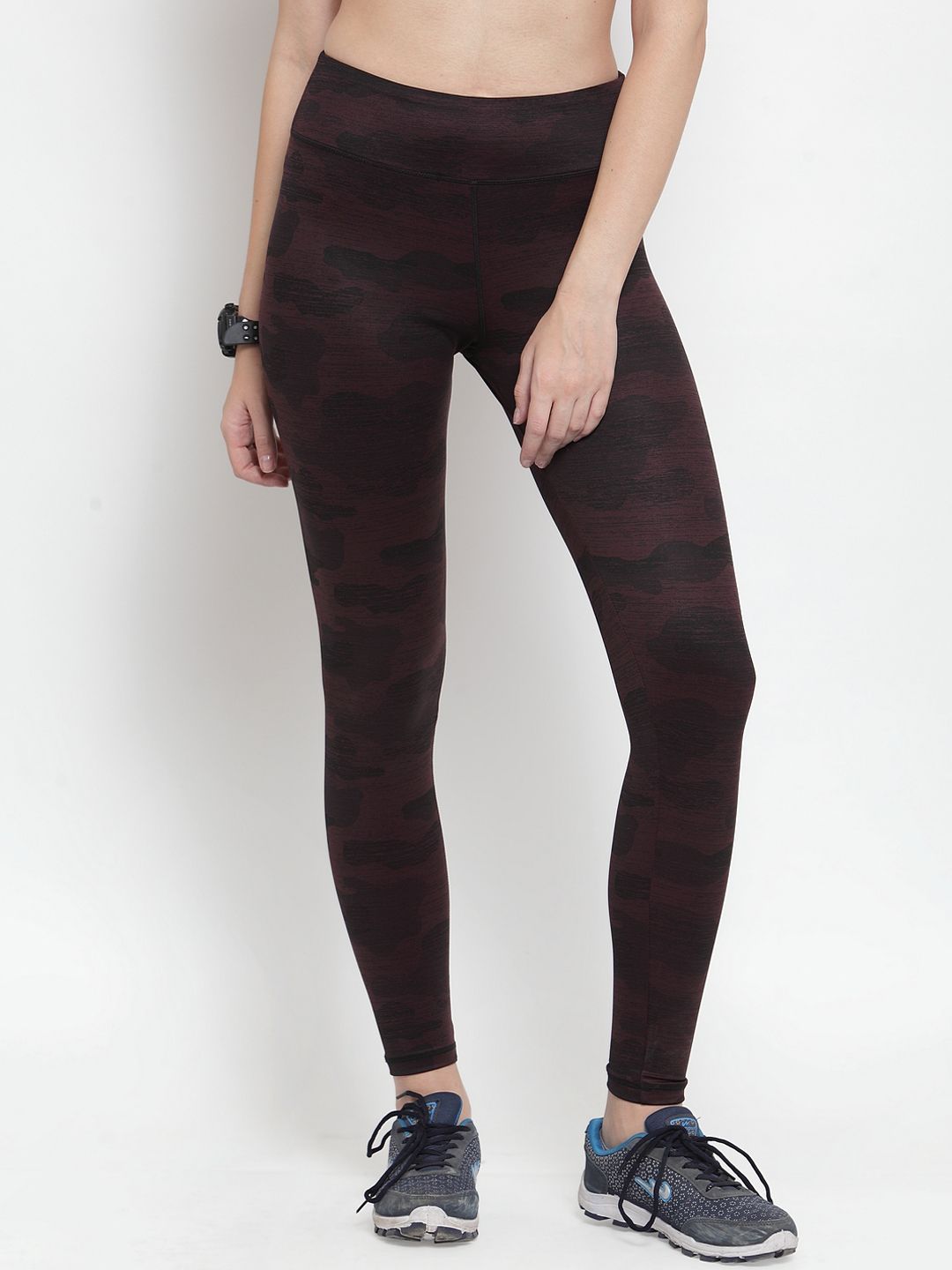 Boston Club Women Burgundy Printed Skinny-Fit Tights Price in India