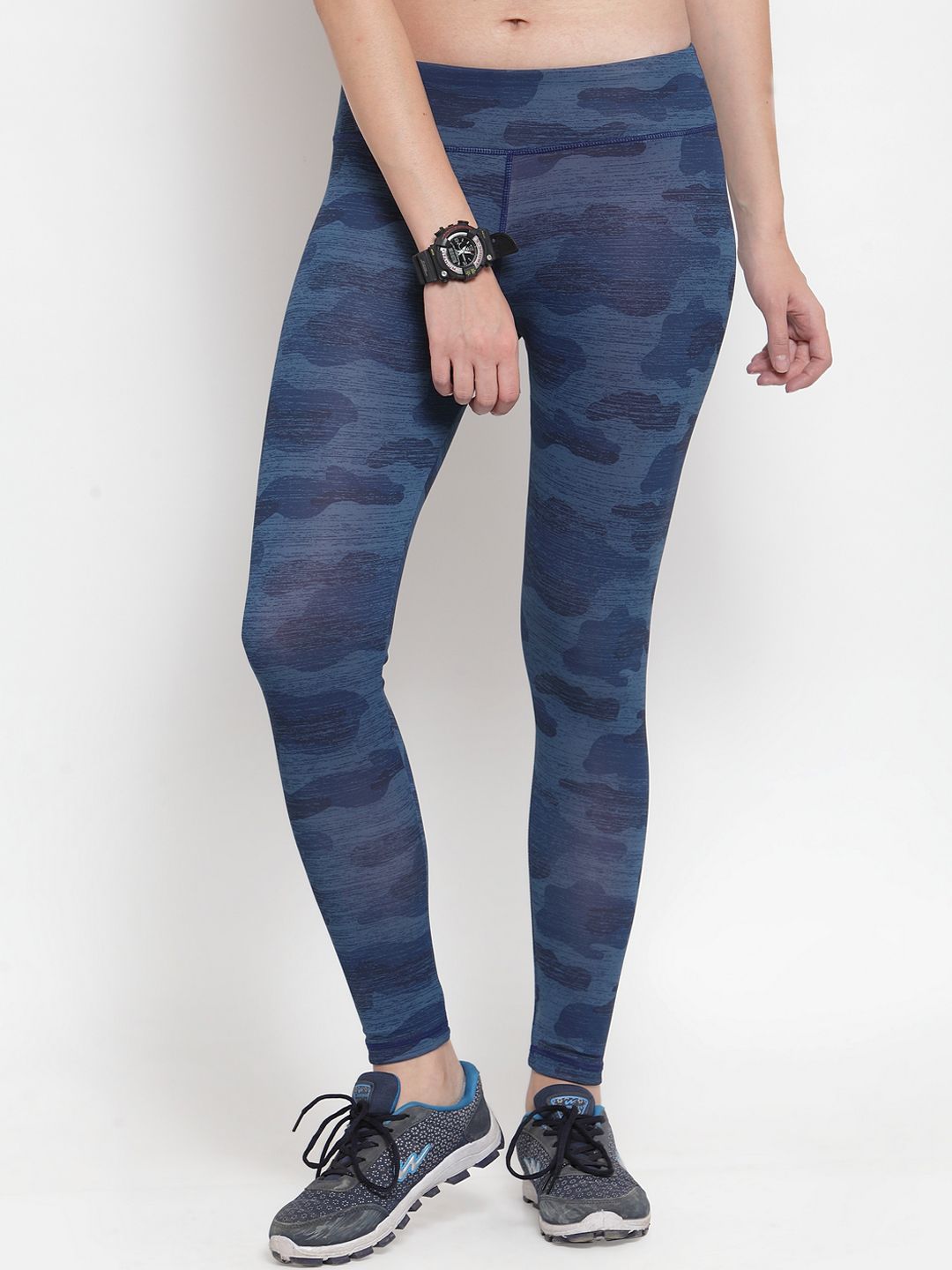 Boston Club Women Blue Printed Skinny-Fit Tights Price in India