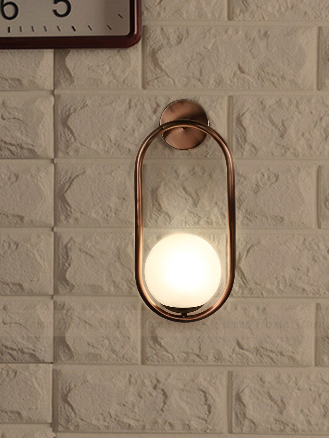 Fos Lighting Brown & White Solid Wall or Ceiling Lamp with Shade Price in India