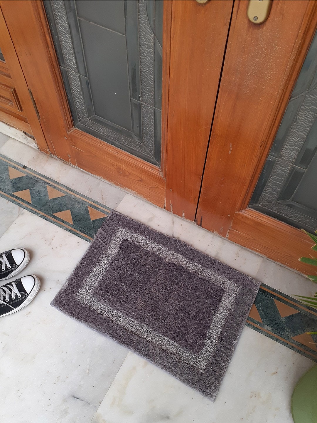 Avira Home Grey Solid Microfiber Anti-Slip Doormat Price in India