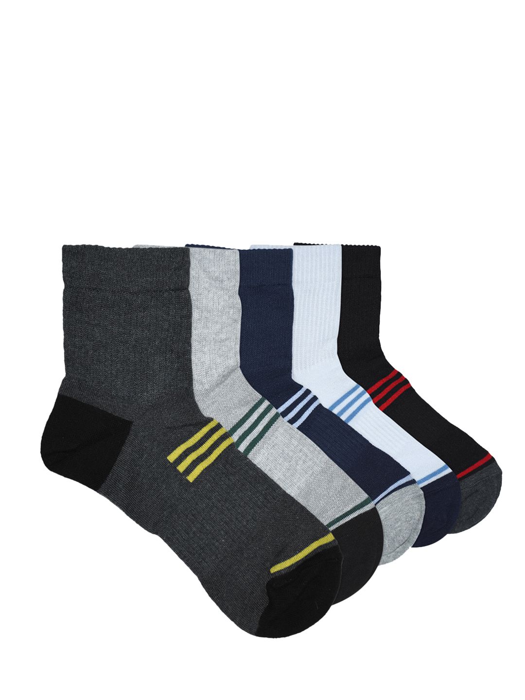 Balenzia Men Pack of 5 Assorted Patterned Ankle-Length Socks