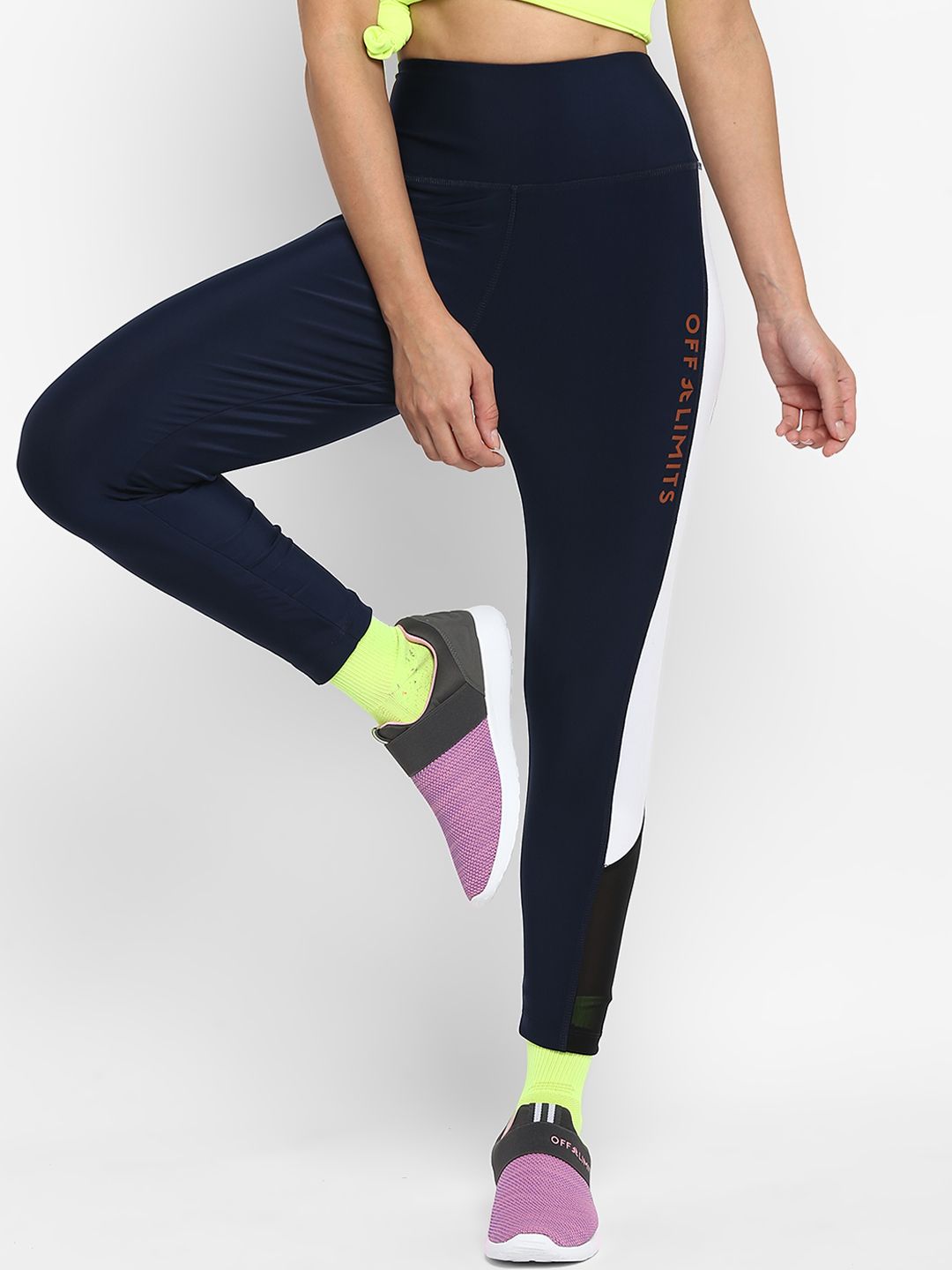 OFF LIMITS Women Navy Blue Solid Tights Price in India