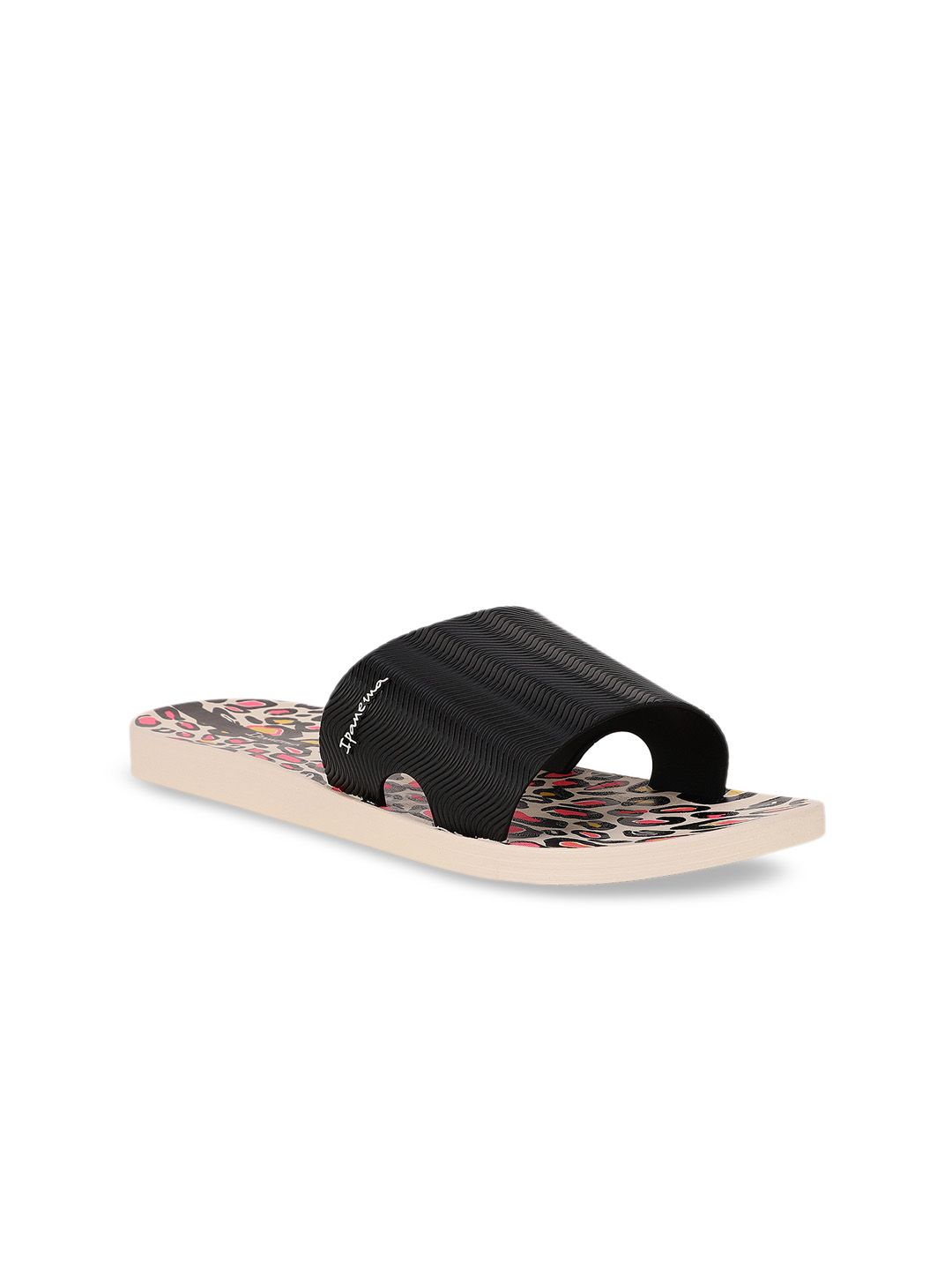 iPanema Women Black Printed Sliders Price in India