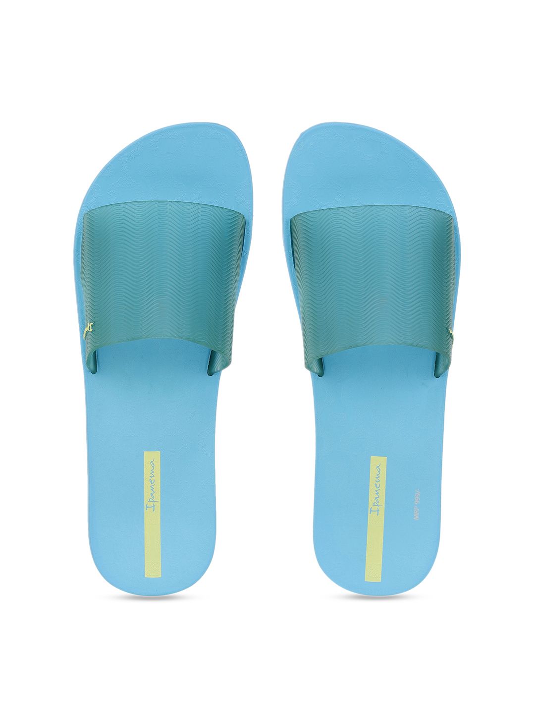 iPanema Women Blue Self Design Sliders Price in India