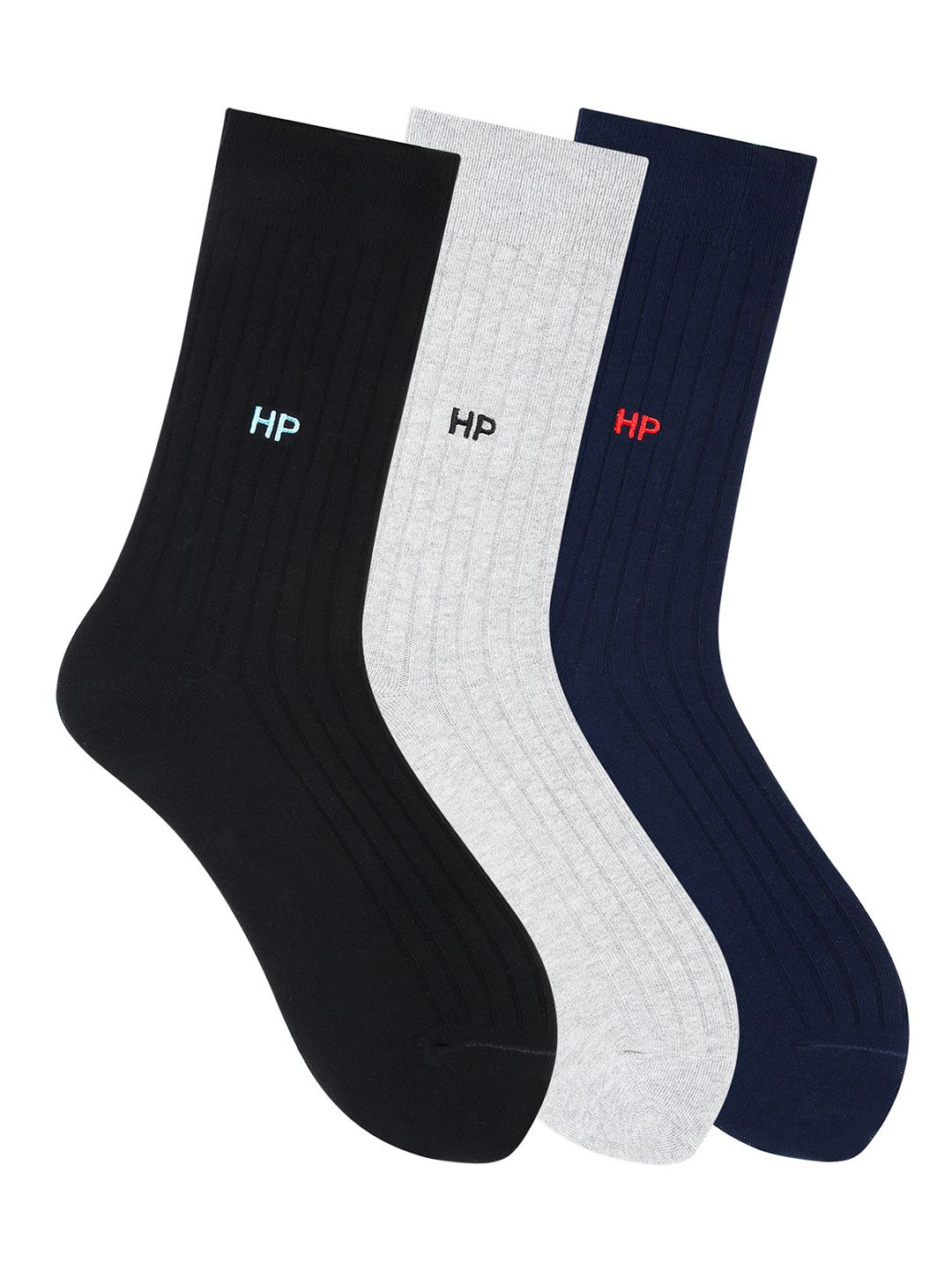 Hush Puppies Men Pack of 3 Assorted Solid Calf-Length Socks