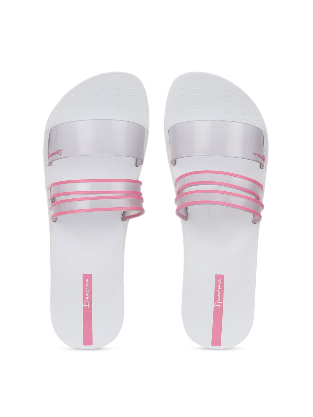 iPanema Women Off-White & Pink Solid Sliders