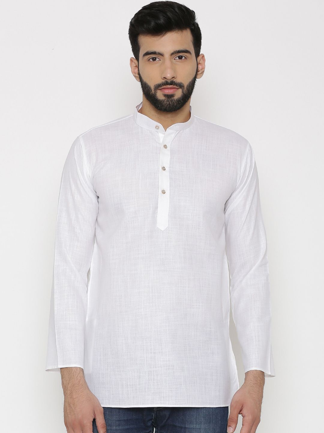 Wintage Men White Solid Straight Kurta