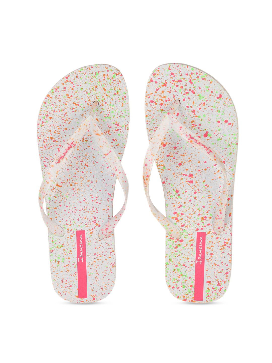 iPanema Women White Printed Thong Flip-Flops Price in India