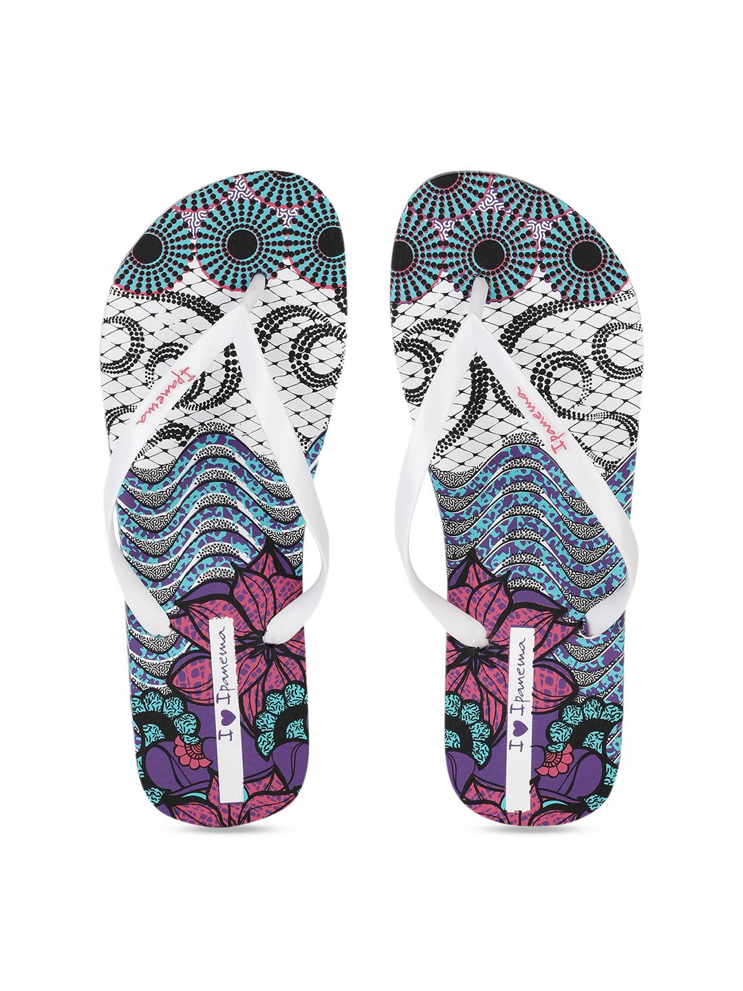 iPanema Women White Printed Thong Flip-Flops Price in India