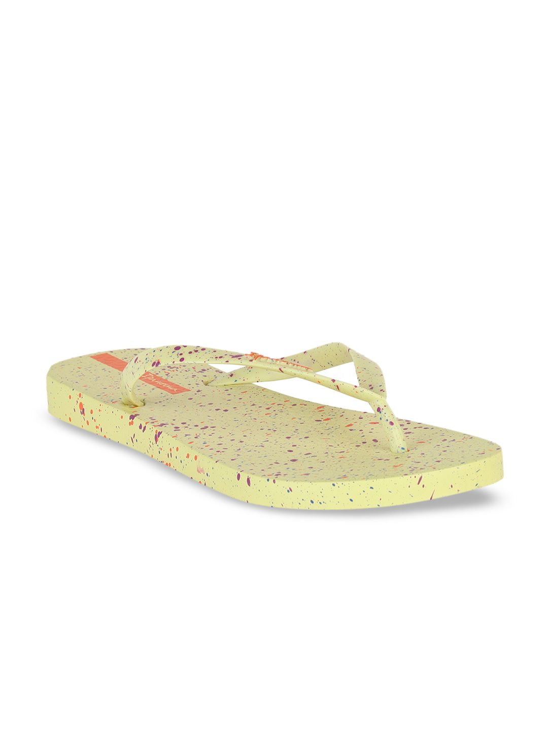 iPanema Women Yellow & Purple Printed Thong Flip-Flops Price in India