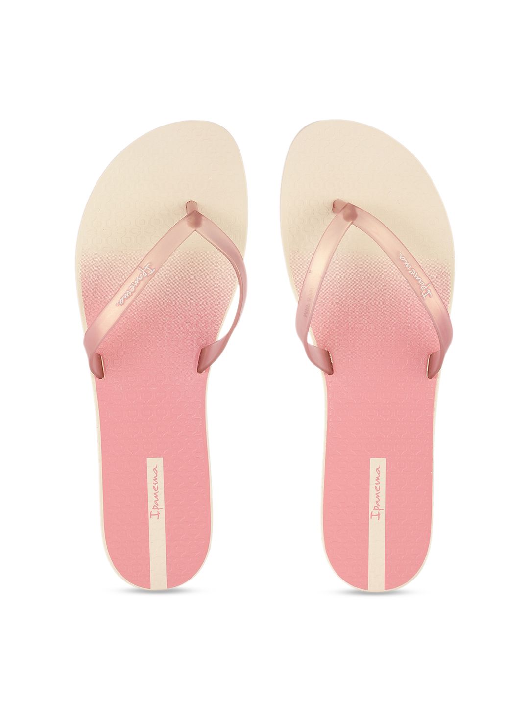 iPanema Women Pink & Beige Colourblocked Thong Flip-Flops Price in India