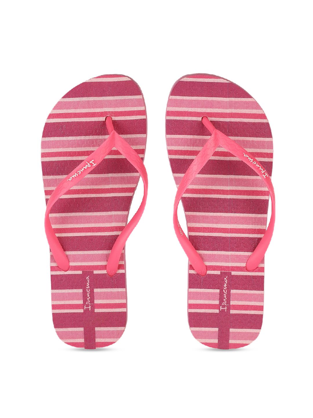 iPanema Women Pink Striped Thong Flip-Flops Price in India