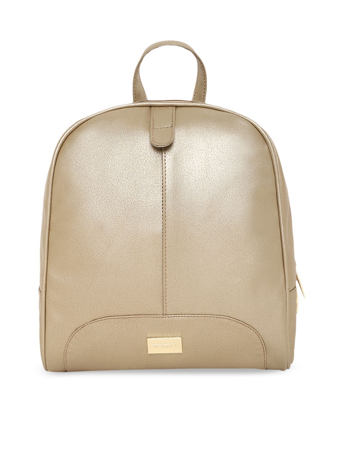 KLEIO Designer Women Gold-Coloured Solid Backpack Price in India