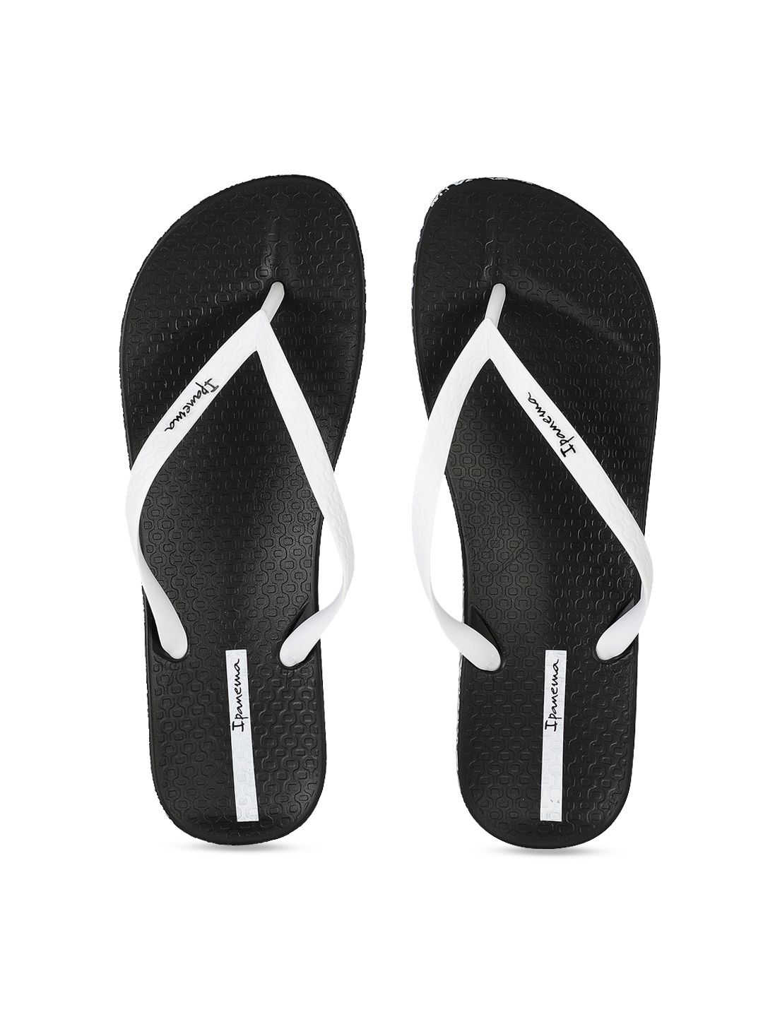 iPanema Women Black & White Solid Thong Flip-Flops Price in India