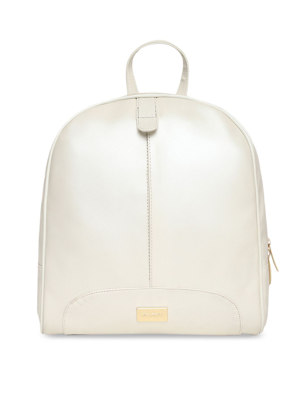 KLEIO Women White Solid Backpack Price in India