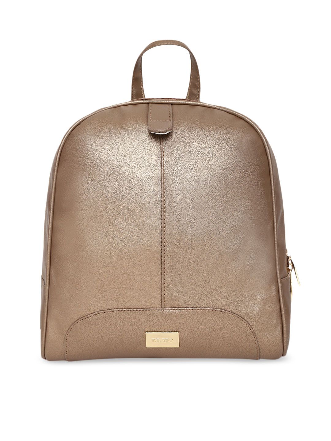 KLEIO Women Copper-Toned Solid Backpack Price in India