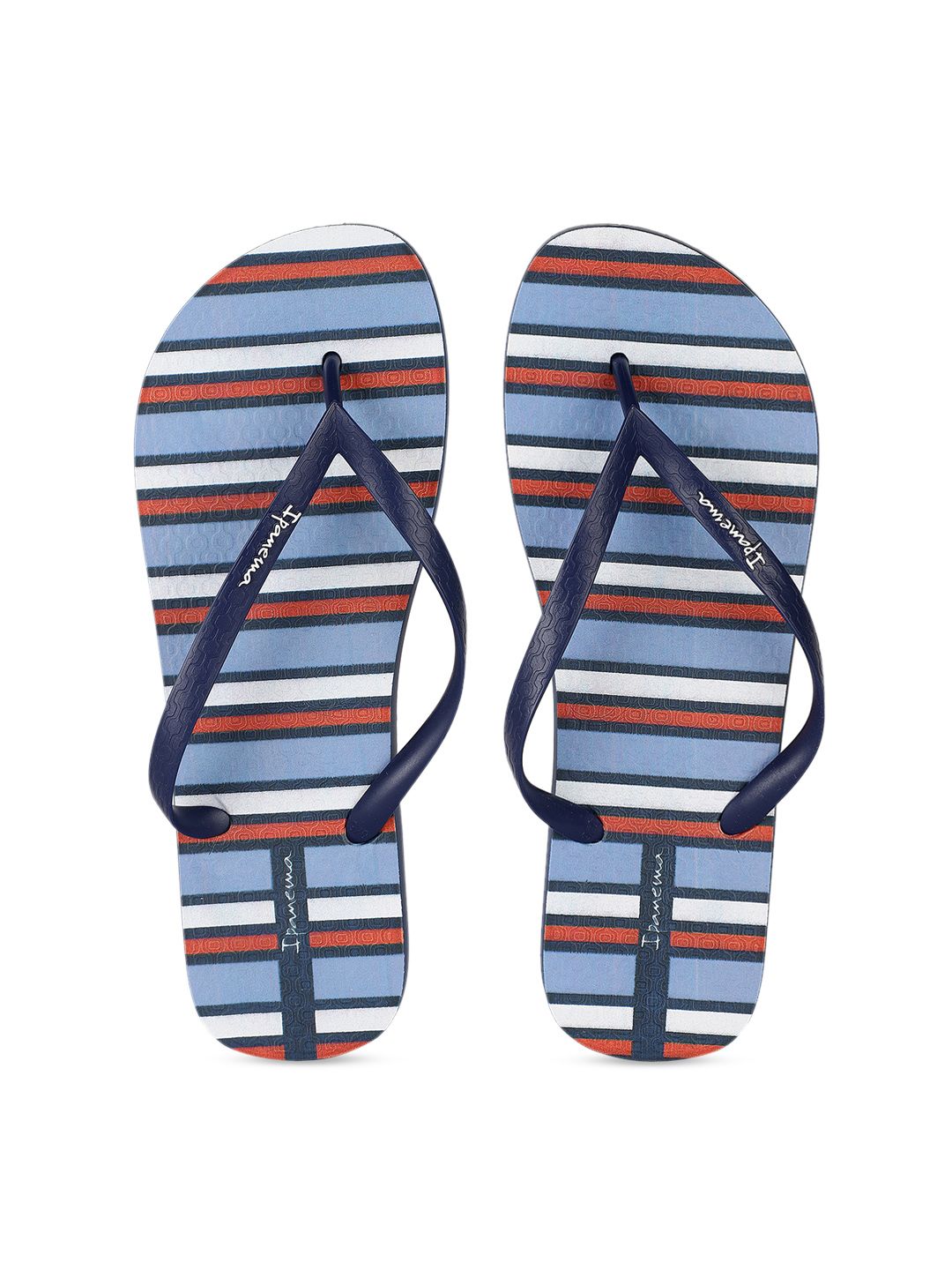 iPanema Women Blue Striped Thong Flip-Flops Price in India